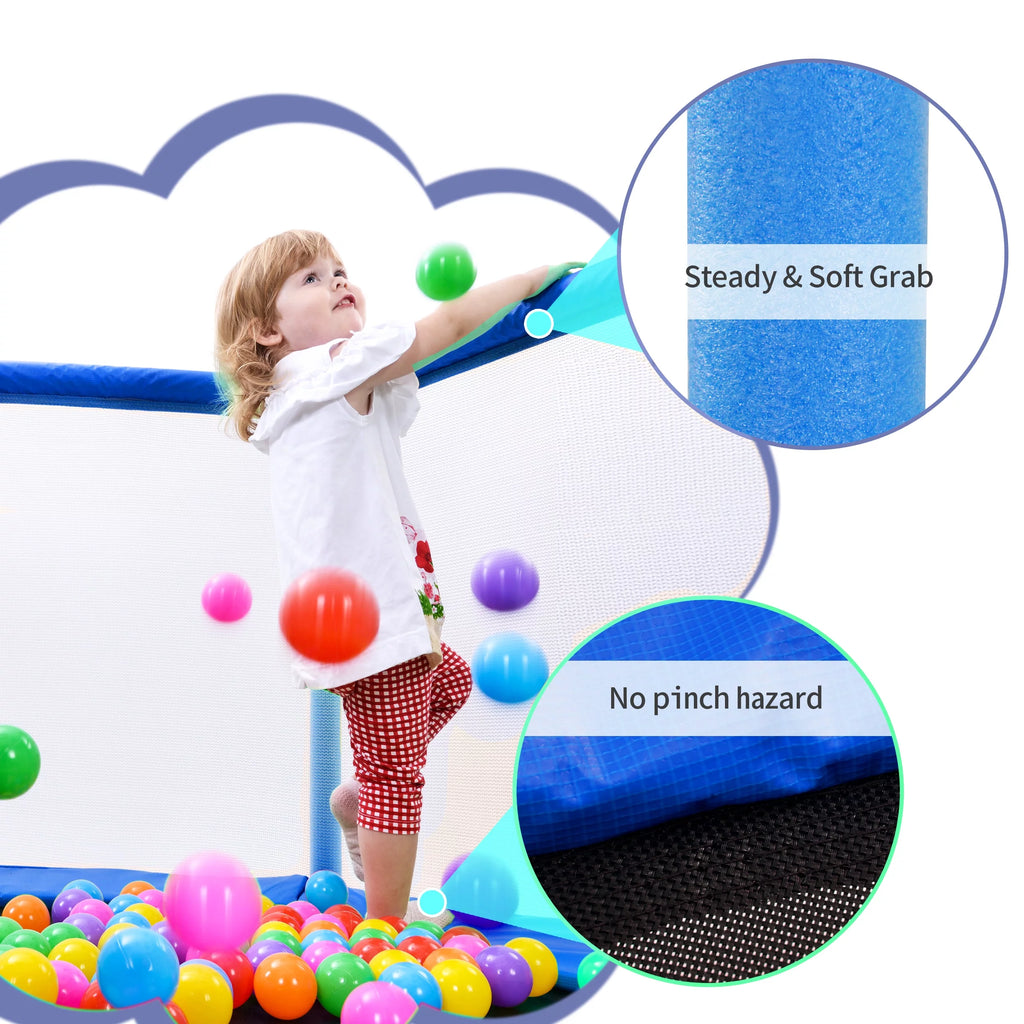 55'' Trampoline with Enclosure Net and Balls M250759