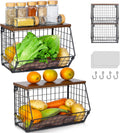 2 Tier Wire Fruit Basket with Wooden Lid B272