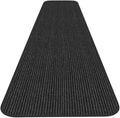 Smokey Black 3 Feet x 30 Feet Double-Ribbed Carpet Runner with Skid-Resistant Rubber Backing V475272