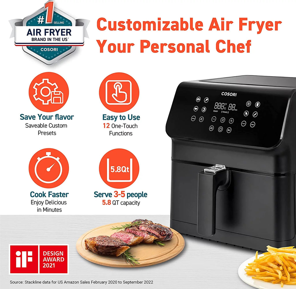 Black 5.8 QT Air Fryer V468848