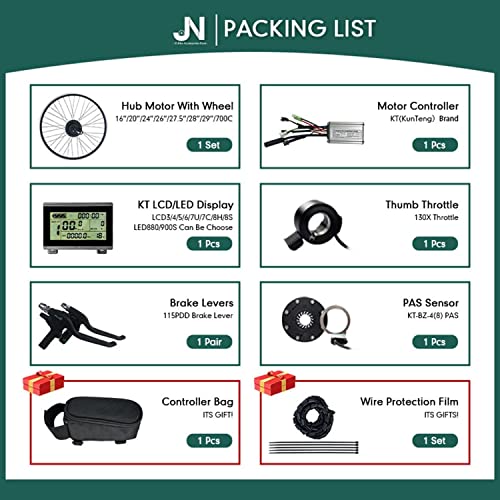 Electric Bike Conversion Kit Rear Wheel with LCD Display U578