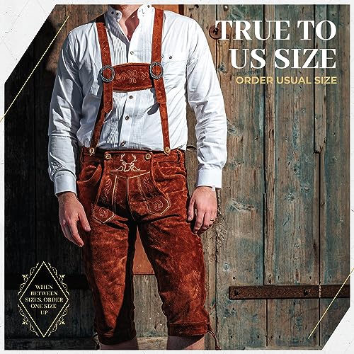 Genuine Leather Light Brown Knee Lederhosen N95577