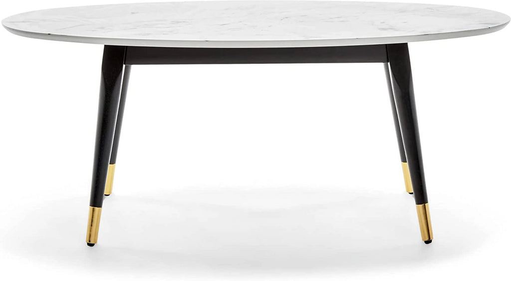 Mid-Century Modern Oval Coffee Table Walnut H5188