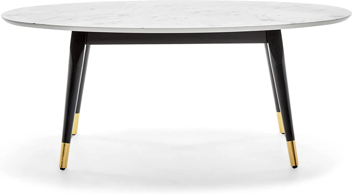 Mid-Century Modern Oval Coffee Table Walnut H5188