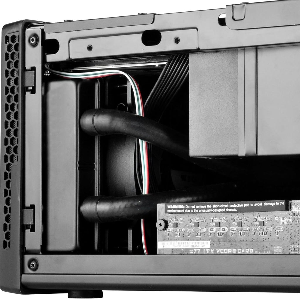 Black Ultra Compact Mini-ITX Computer Case with Mesh Front Panel B45239
