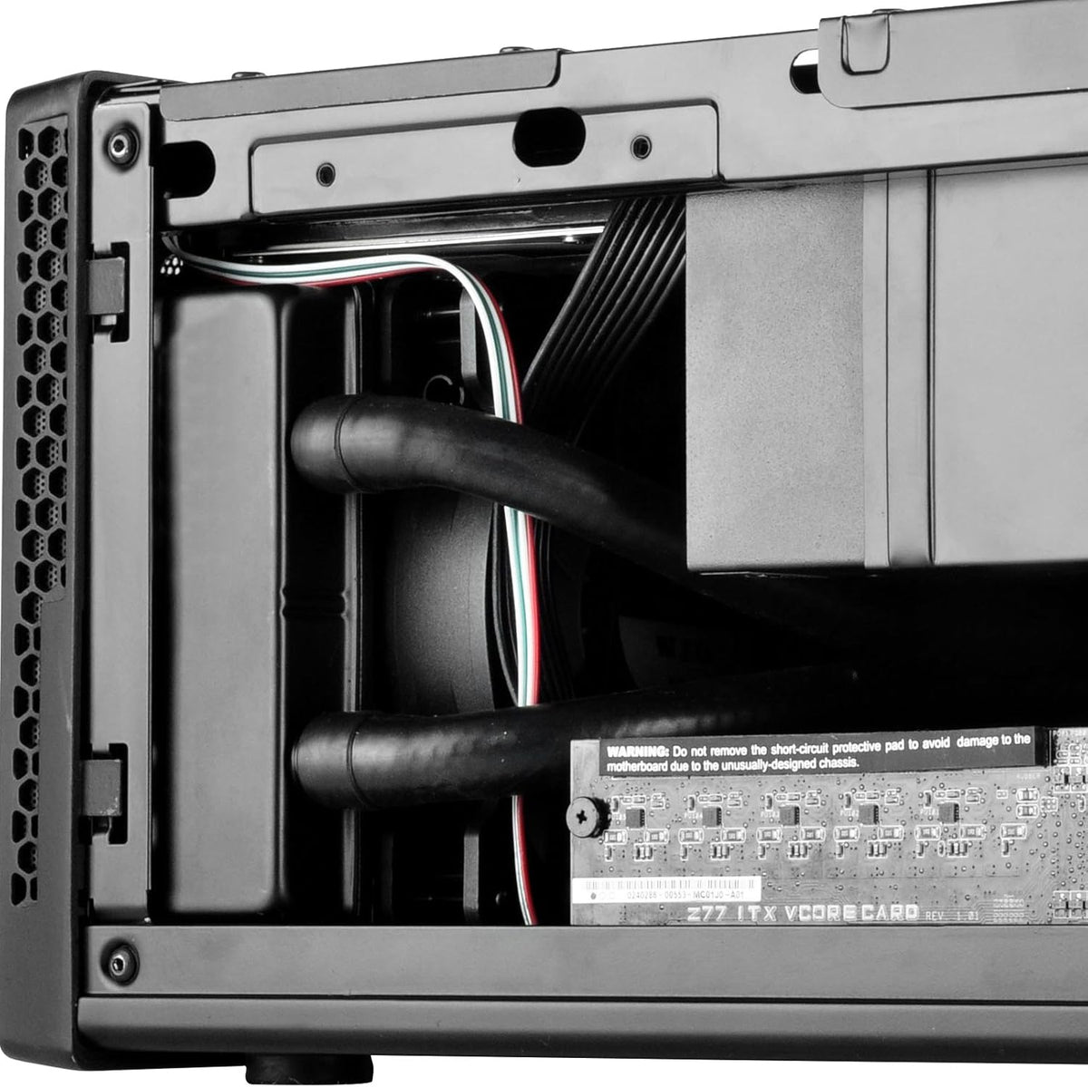 Black Ultra Compact Mini-ITX Computer Case with Mesh Front Panel B45239