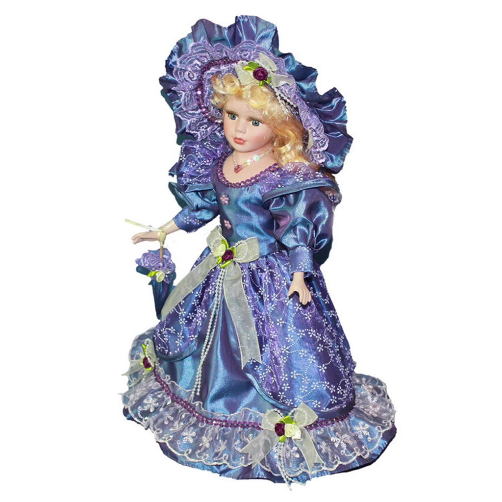 Violet Porcelain Dollhouse Lady with Dress S300337