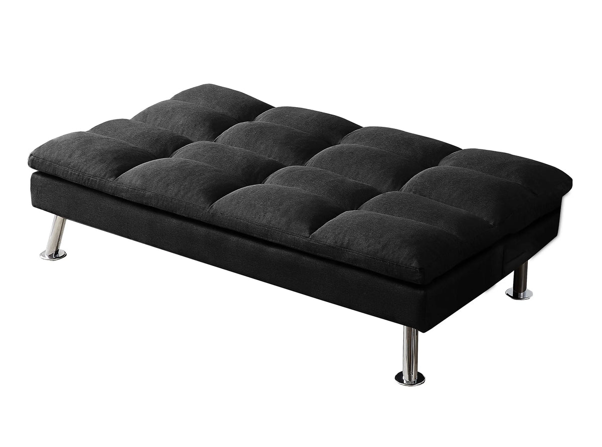 Black Fabric Futon Sofa Bed C1905