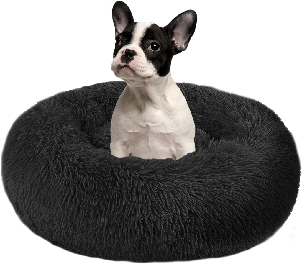 Calming Dog Bed Faux Fur Donut Cuddler Washable Pack of 2 I180188