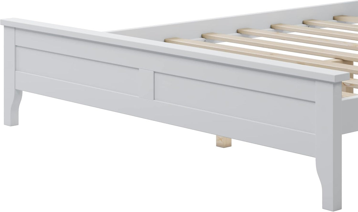 White Full Size Wooden Platform Bed with Headboard G620841