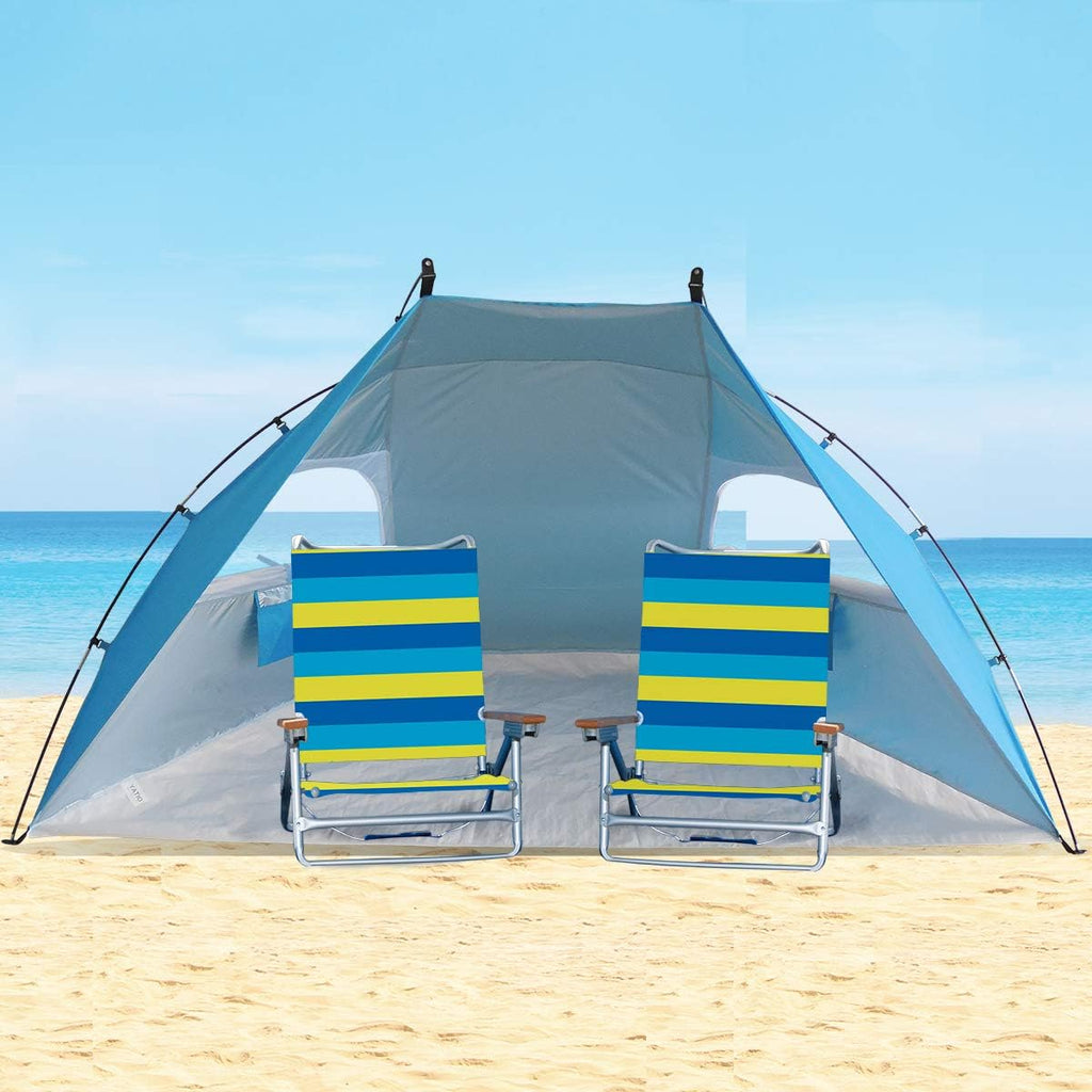 Portable Sun Shelter Beach Tent, 9ft Large Tent, UV Protection, Blue A437474