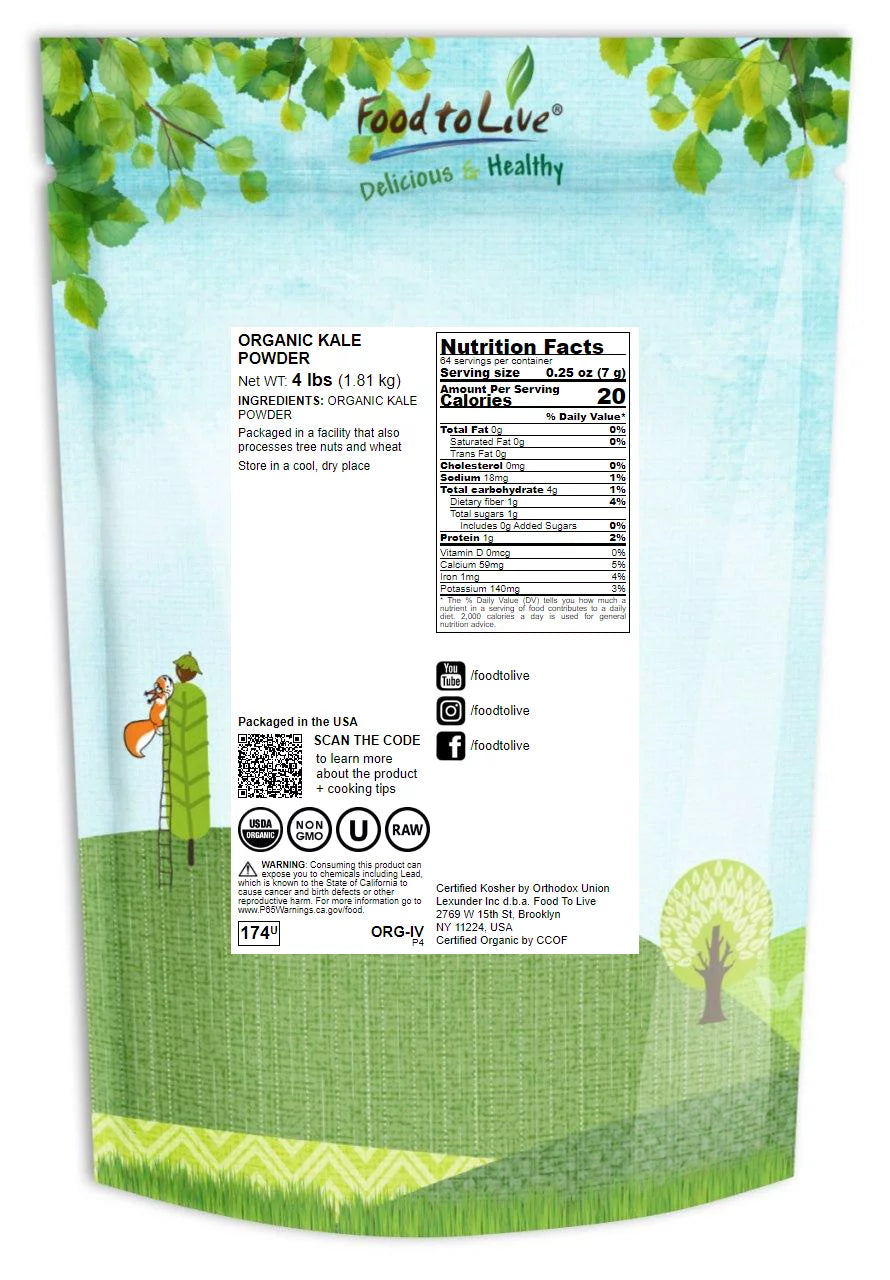 Organic Kale Powder, 4 Pounds F189734