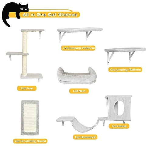 Grey 6pc Cat Wall Furniture Set T494