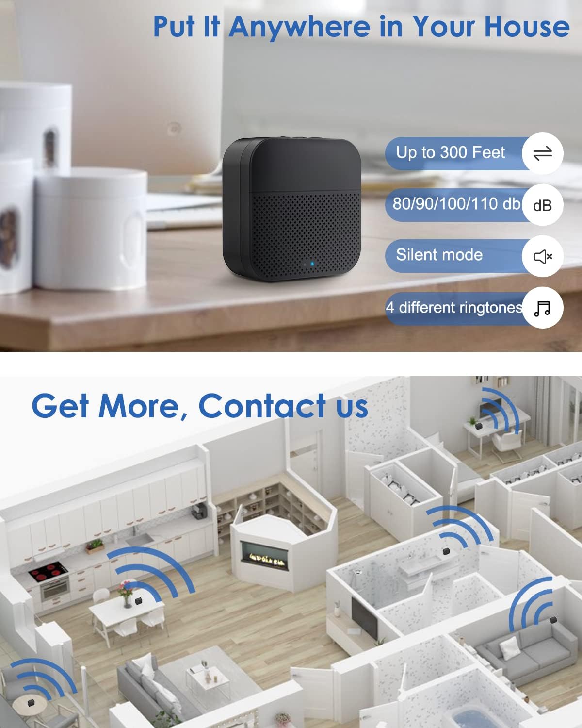 1080P HD Wireless Video Doorbell Camera with Chime I3343