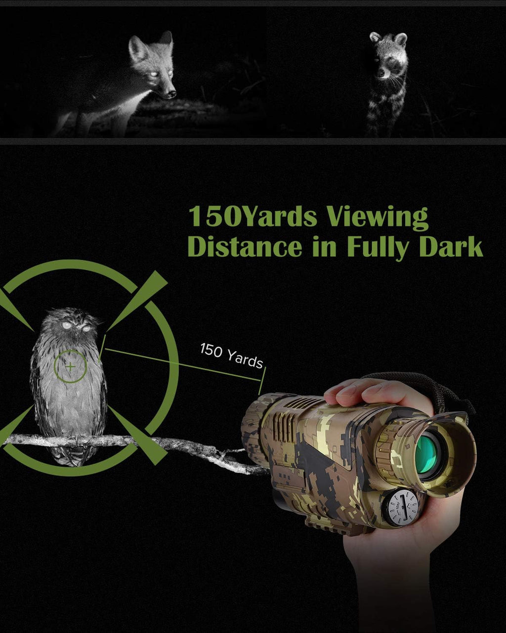 32GB Night Vision Monocular with 32GB Card and 14500 Battery V689542