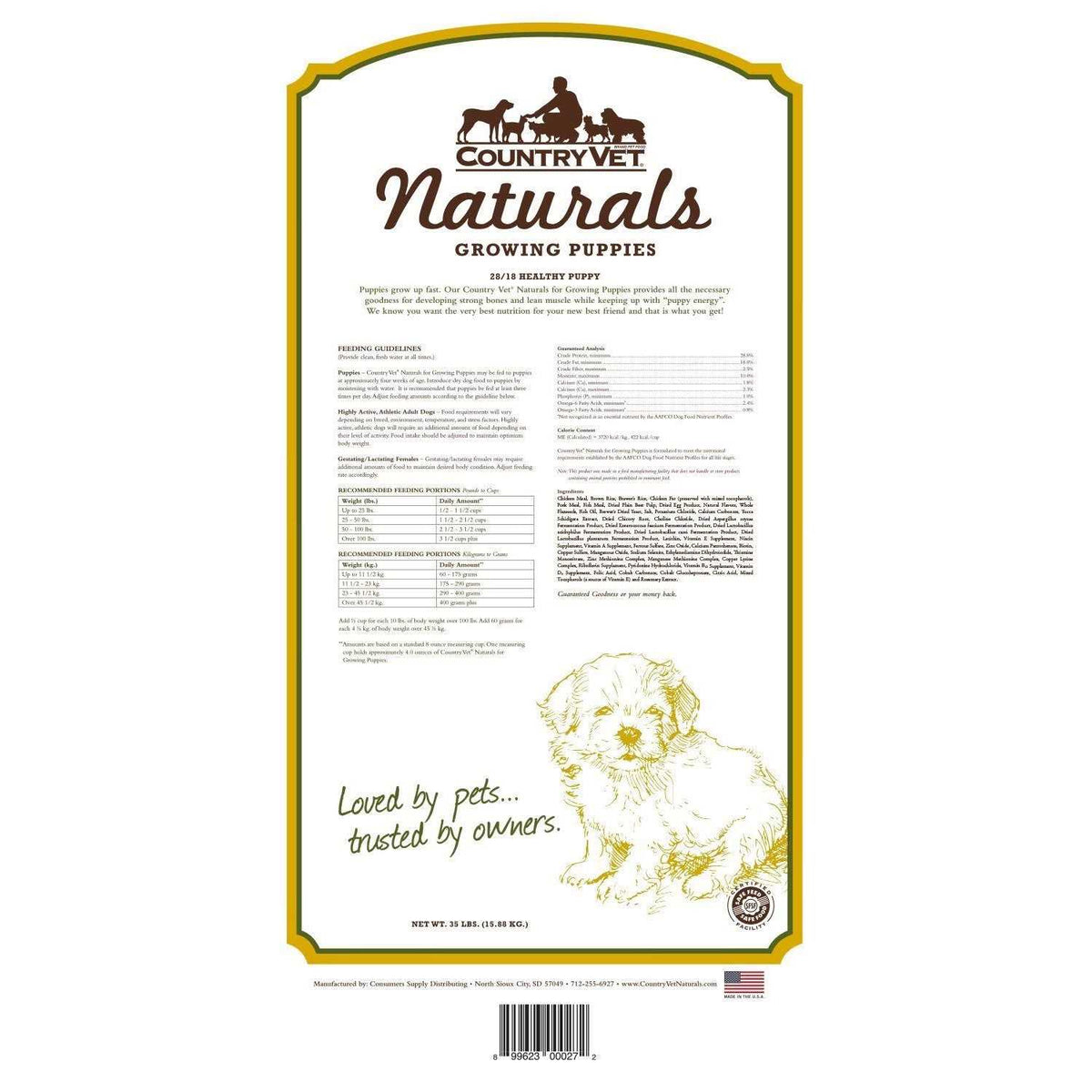 Probiotic Dry Dog Food for Growing Puppies 35lb I562