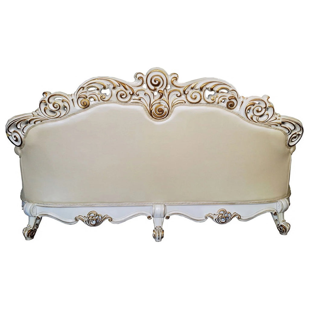 Champagne PU Sofa with 5 Pillows D6935