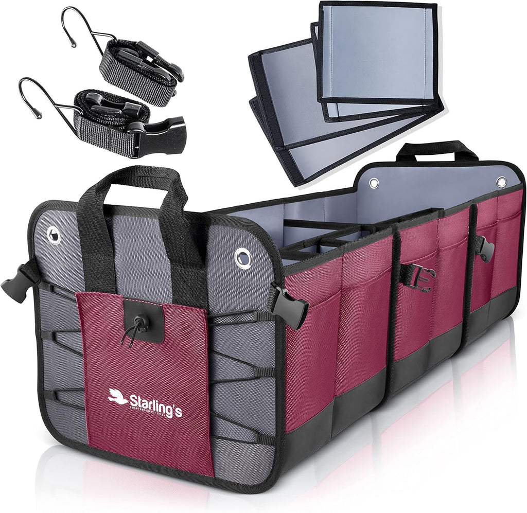 Car Trunk Organizer, 3 Compartments, Pack of 2 P537