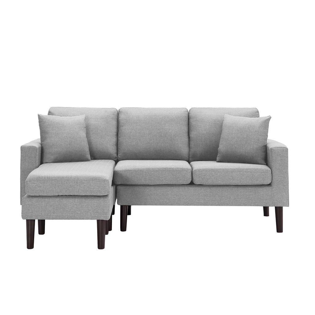 Light Grey Fabric Left Hand Facing Sectional Sofa J645