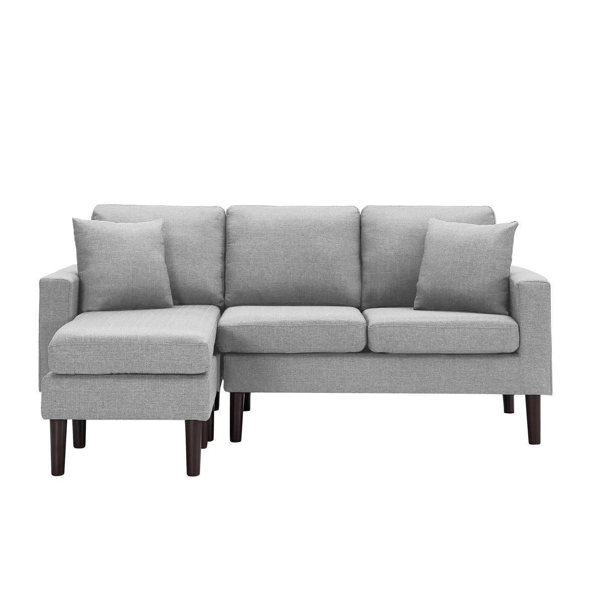 Light Grey Fabric Left Hand Facing Sectional Sofa J645
