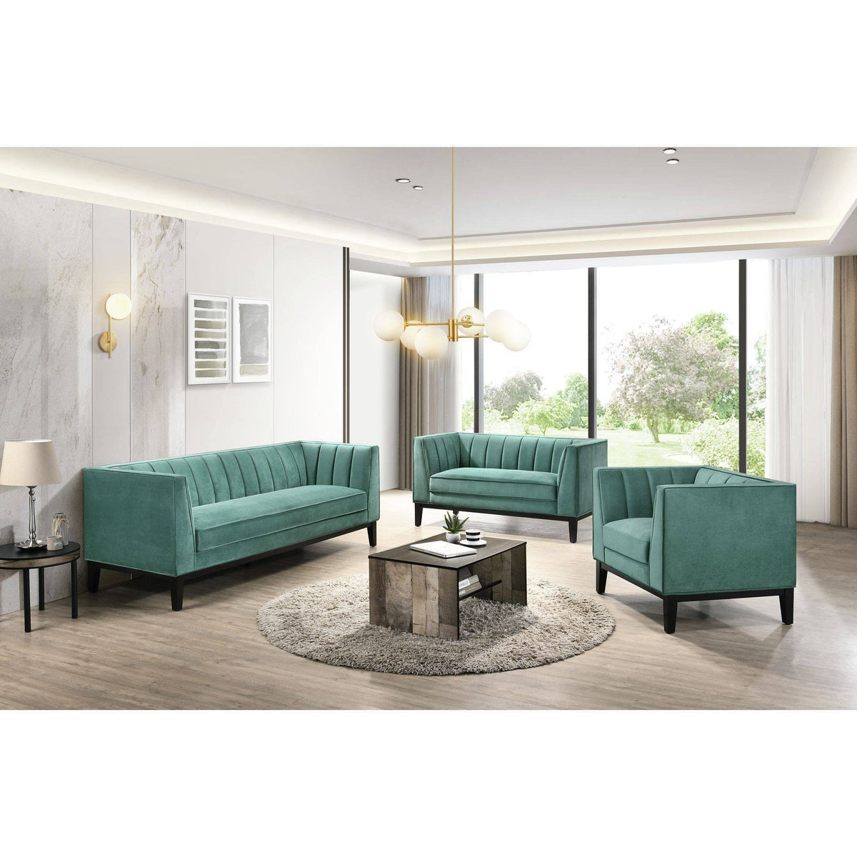 Green Loveseat D3986