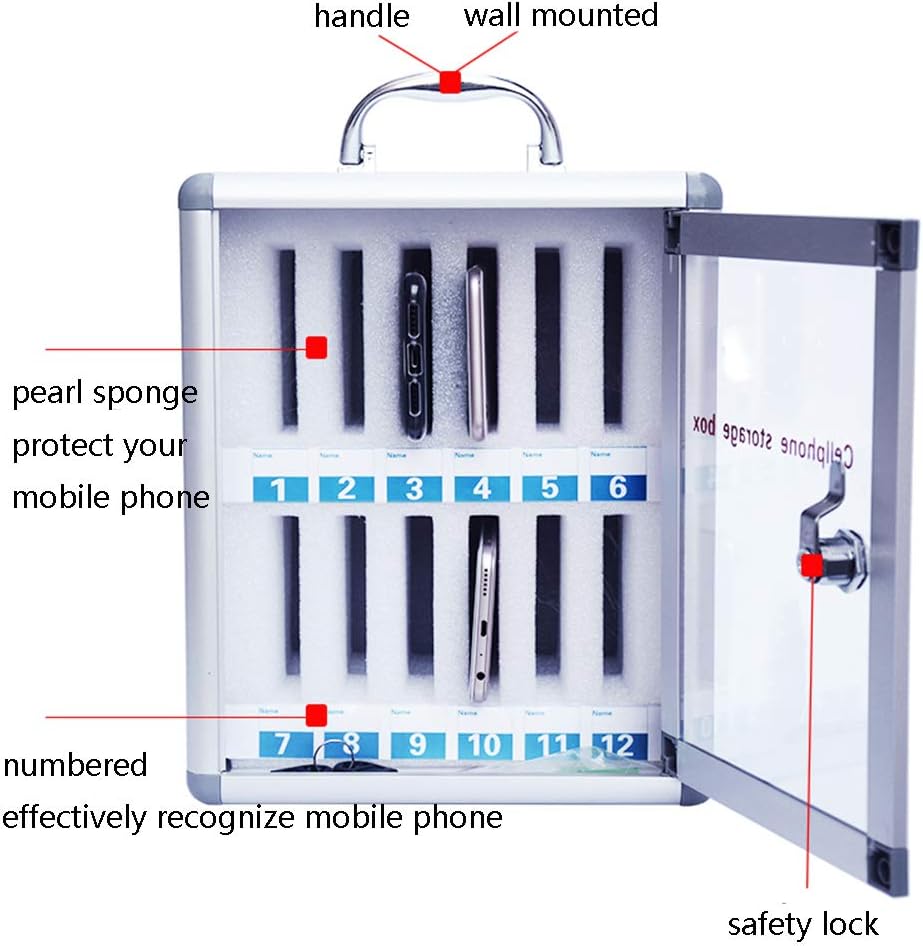 Aluminum Alloy Wall-Mounted Locked Cell Phones Storage Cabinet (36 Slots) F17728