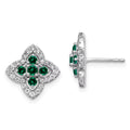14 Karat Two-Tone Lab Grown Diamond and Created Pink Sapphire Earrings R31195