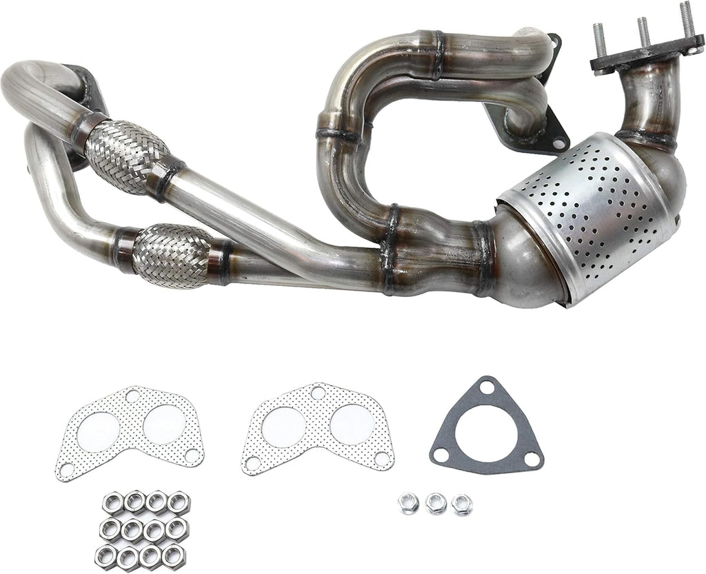 Front Catalytic Converter with 3 Gaskets, 3 Stud Bolts, 9 Nuts A654802