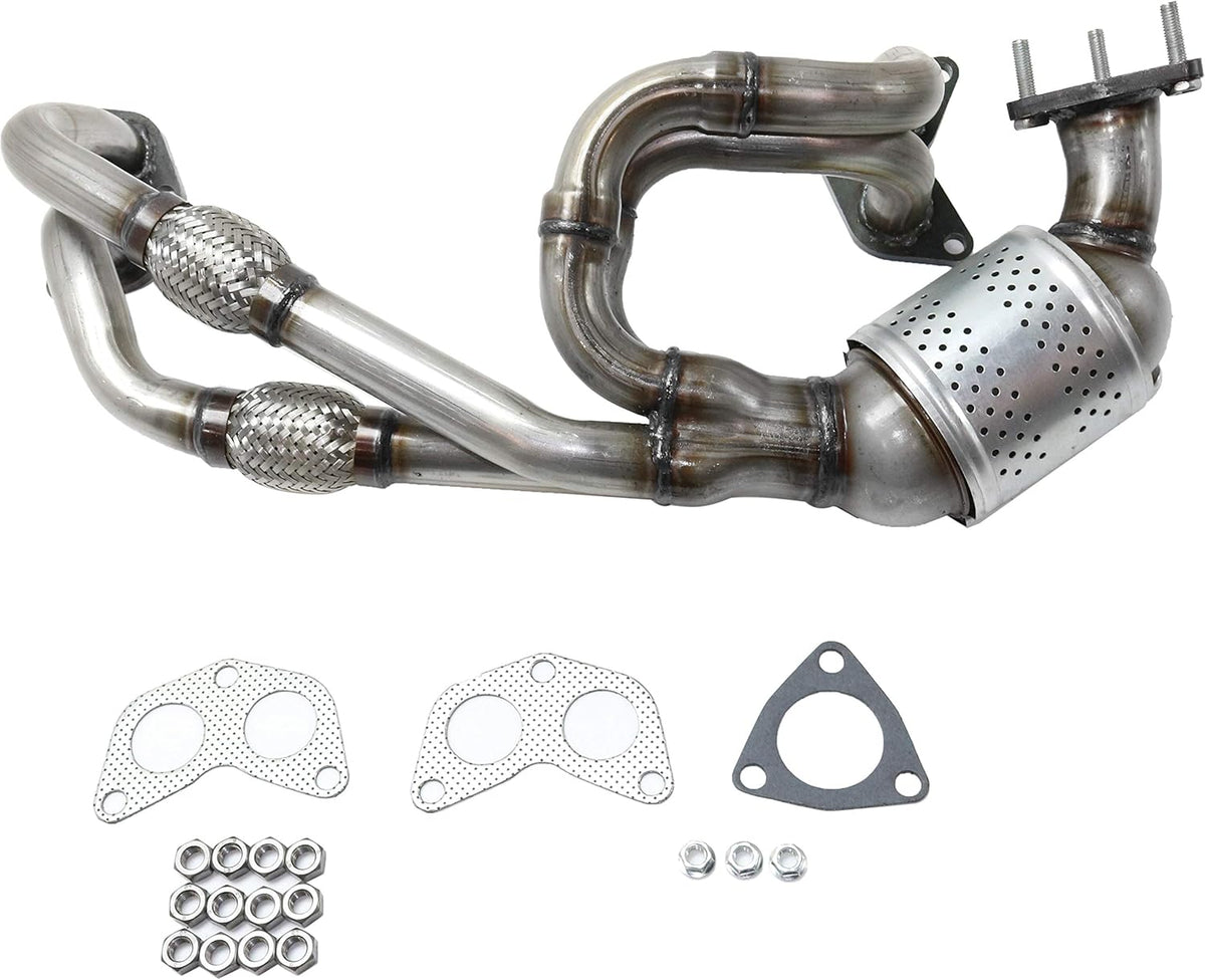 Front Catalytic Converter with 3 Gaskets, 3 Stud Bolts, 9 Nuts A654802
