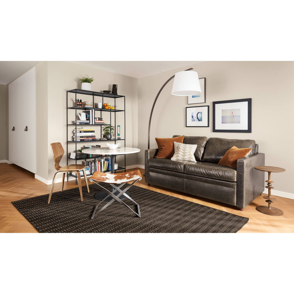 Modern Recycled Natural Steel Black Bookcase E193708