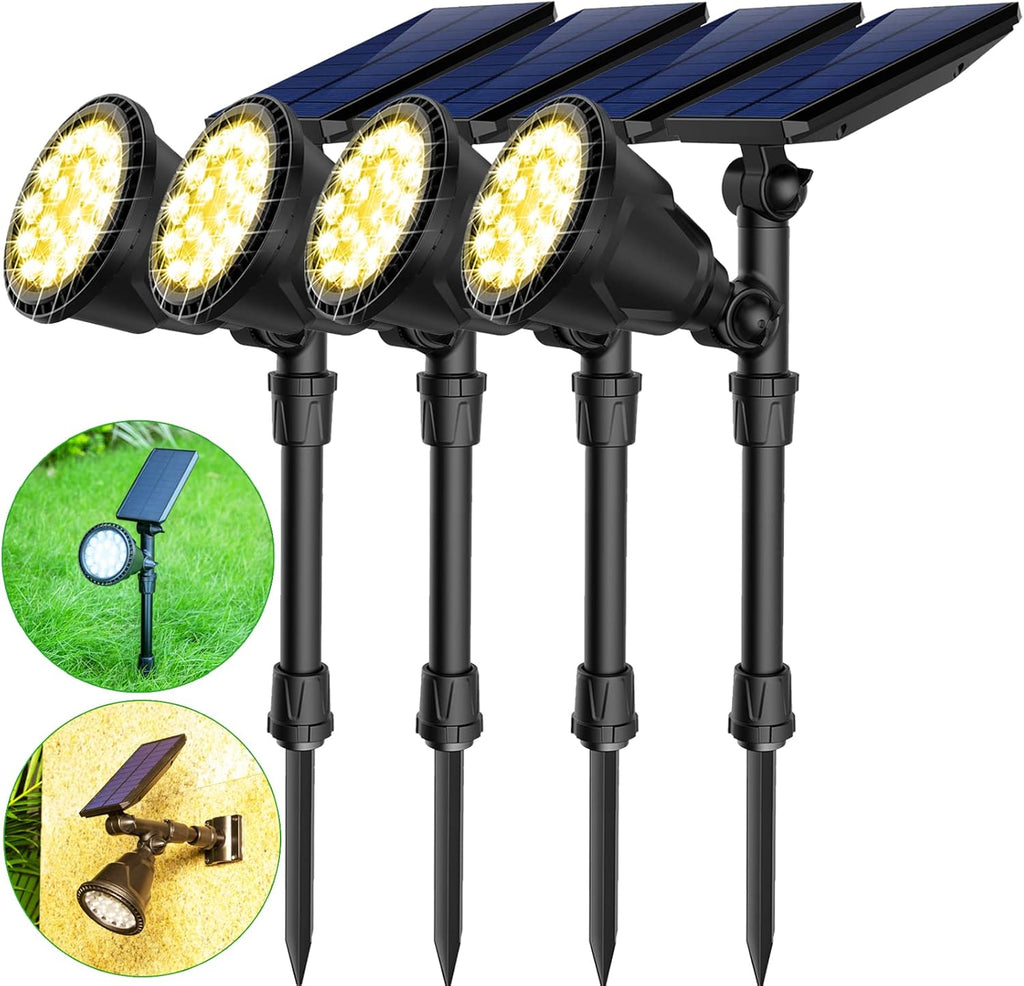 4 Pack Warm White Waterproof Solar Landscape Spotlights P477228