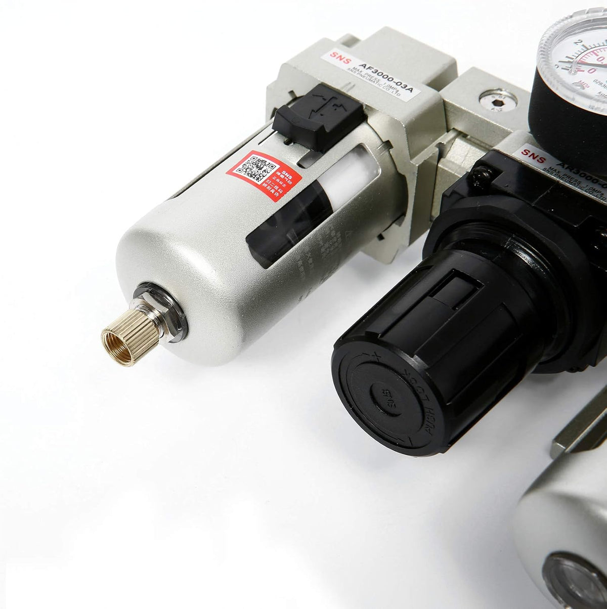 Compressed Air Filter Regulator Lubricator 1/4 NPT with Gauge and Bracket F220039