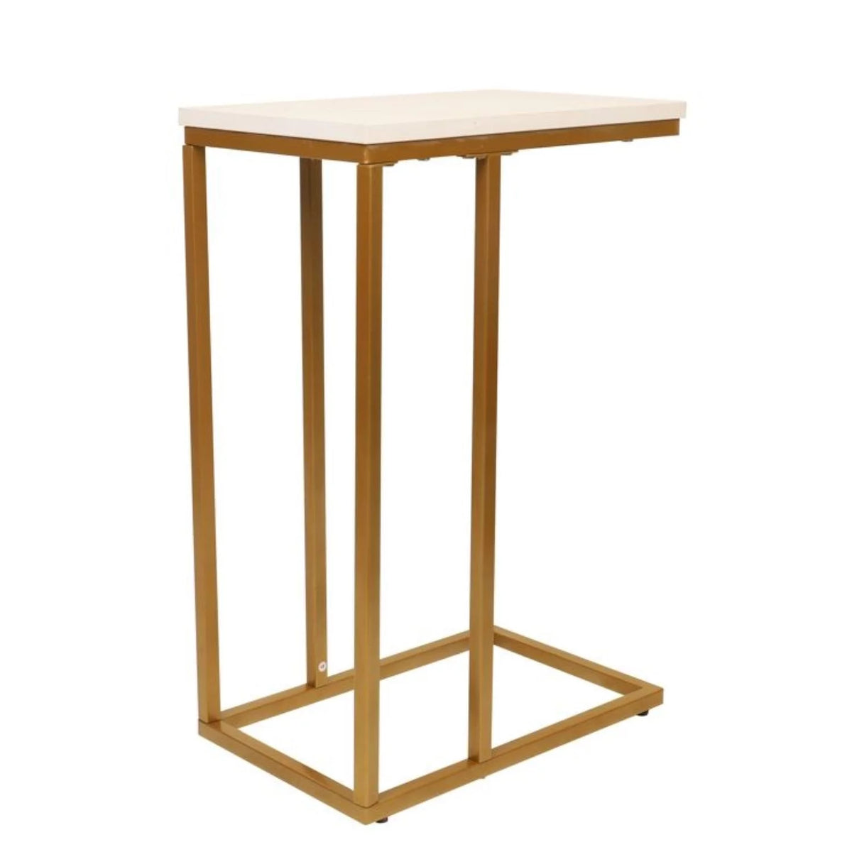 Rectangle Side Table, Gold and White A630957