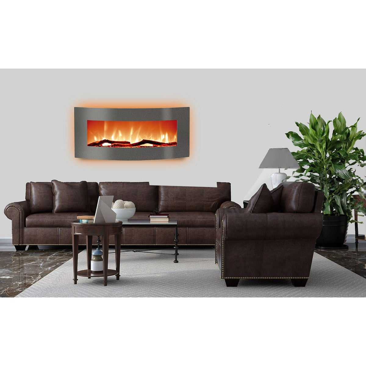 48 in. Curved Wall Mount Electric Fireplace F5054