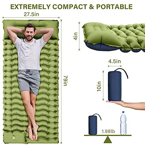 Ultralight Inflatable Camping Sleeping Pad with Pillow P765