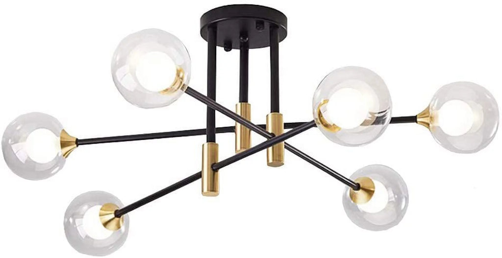 6 Lights Glass Shades Chandelier E125713