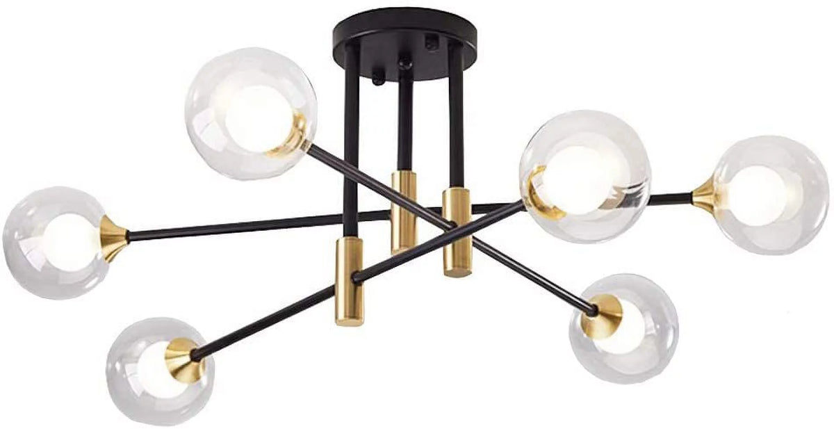 6 Lights Glass Shades Chandelier E125713