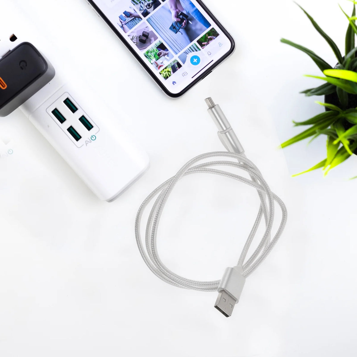 2 Pcs Phone Car Charger Cord Cables Data Line T535508