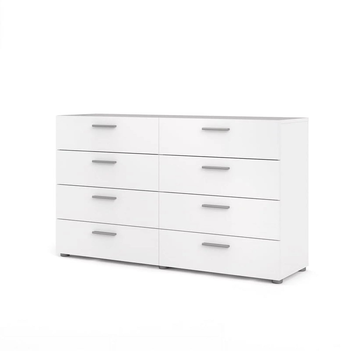 White 2 Piece 8 Drawer Double Dresser and Nightstand Bedroom Set G661