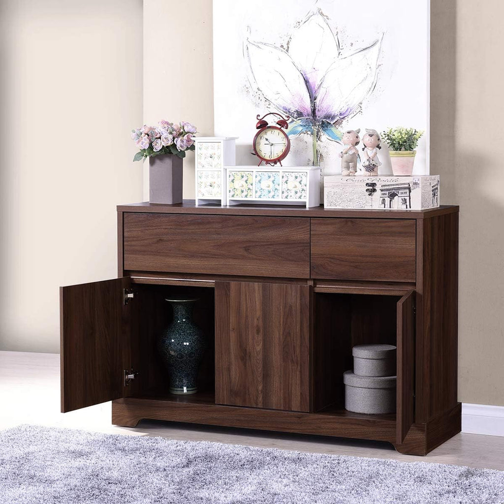 Walnut Buffet Sideboard with 2 Drawers and 2 Cabinets W224274