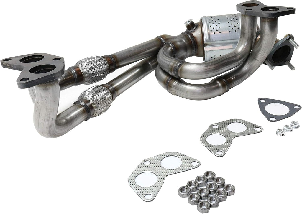 Front Catalytic Converter with 3 Gaskets, 3 Stud Bolts, 9 Nuts A654802