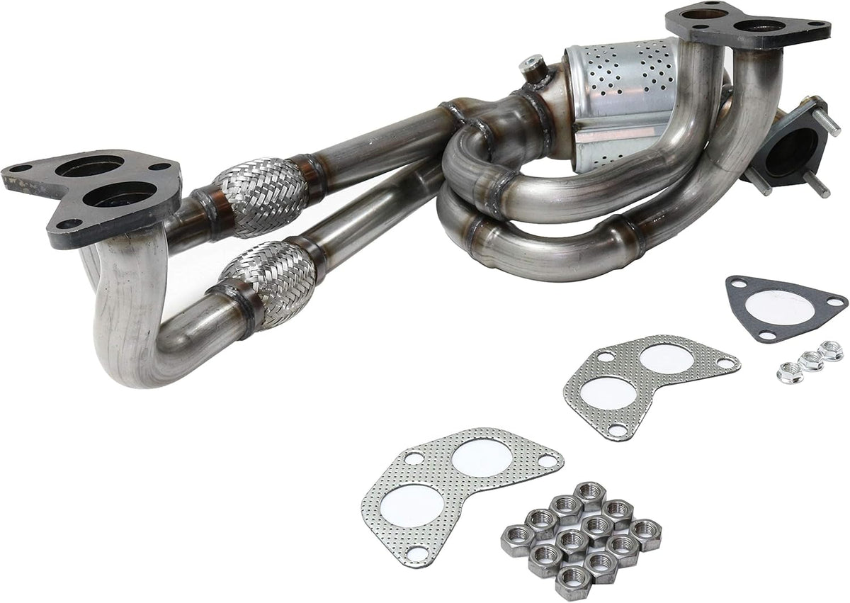 Front Catalytic Converter with 3 Gaskets, 3 Stud Bolts, 9 Nuts A654802