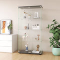 White Glass Display Cabinet with 4 Shelves and Lock, 16.7" W x 14.3" D x 64.7" H V754