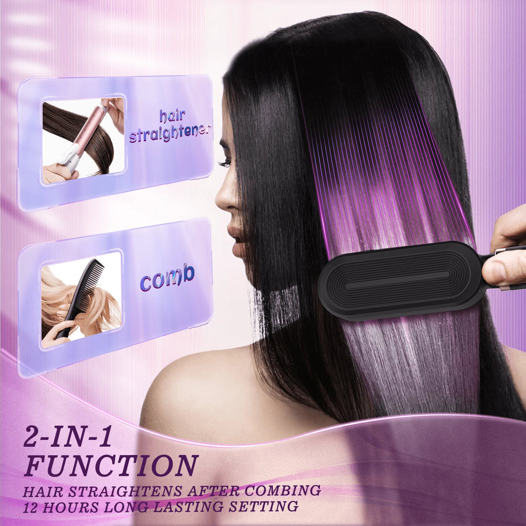 2 in 1 Ionic Fast Heating Straightener Brush K906