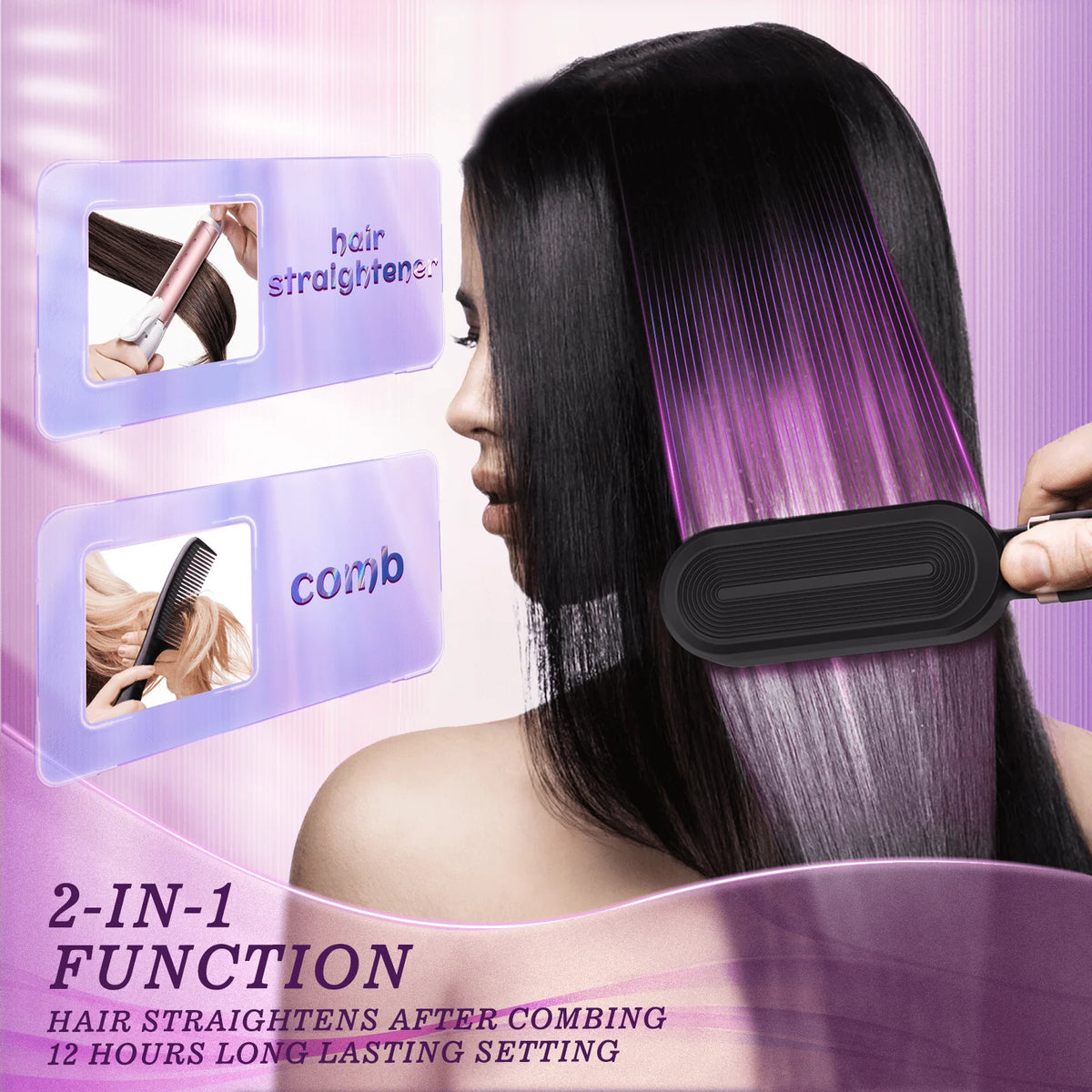 2 in 1 Ionic Fast Heating Straightener Brush K906