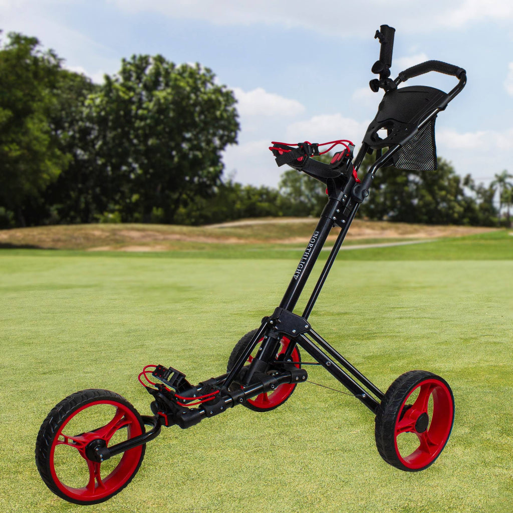 48x22 Black and Red 3 Wheel Golf Push Cart M321428
