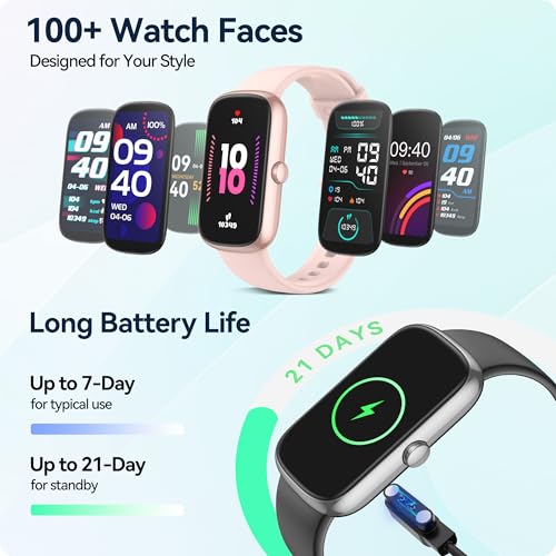 24/7 Heart Rate SpO2 Sleep Monitor Activity Tracker with Step Calorie Counter Pedometer, 21-Day Battery, IP68 Waterproof Fitness Watch E27776