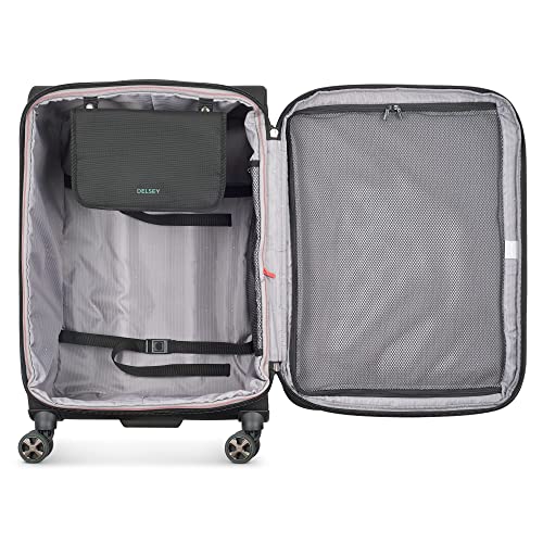 Black Softside Expandable Luggage with Spinner Wheels, Carry on 20 Inch F801896