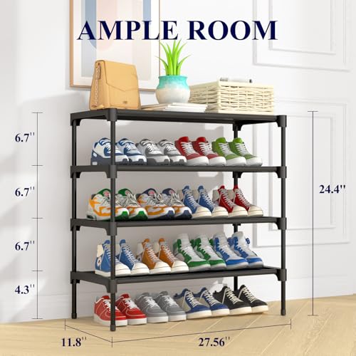 Black Non-Woven Shoe Rack C122418