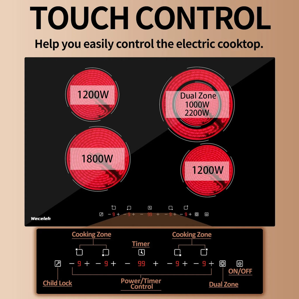 30" 4 Burners Built in Electric Cooktop T1690